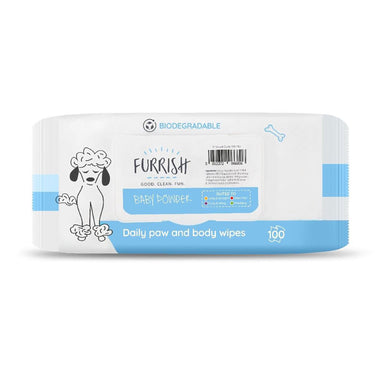 Buy Furrish Daily Paw & Body Wipes Baby Powder | Online for Canine