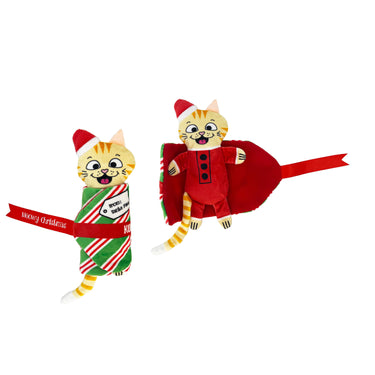Buy Kong Holiday Cat Pull-A-Partz Present Striped Wrap | Online for Canine
