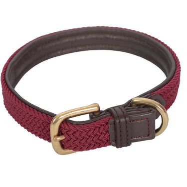 Buy Weatherbeeta Leather Plaited Brown/Navy Dog Collar | Online for Canine